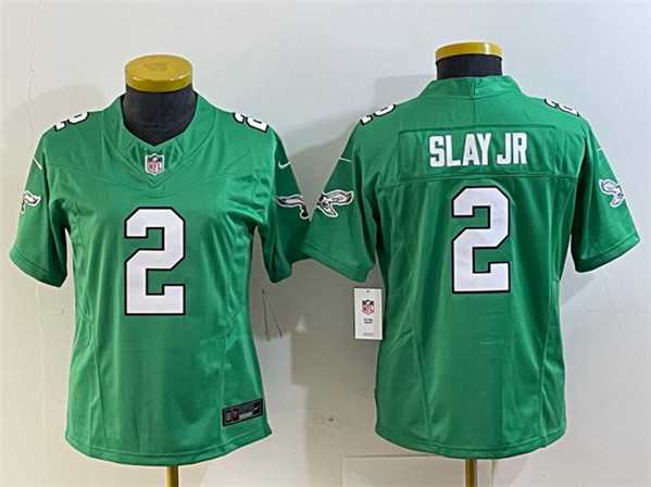 Women%27s Philadelphia Eagles #2 Darius Slay JR Green 2023 F.U.S.E. Football Stitched Jersey(Run Small)